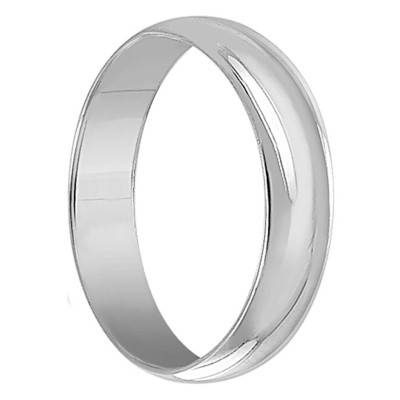 Alliance Demi-Jonc en Or Blanc 750, Largeur 5 mm - Ponce