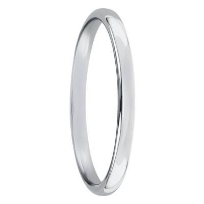 Alliance Jonc Parisien en Or Blanc 750, Largeur 2 mm - Ponce