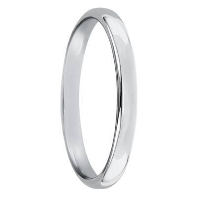 Alliance Jonc Parisien en Or Blanc 750, Largeur 2,50 mm - Ponce