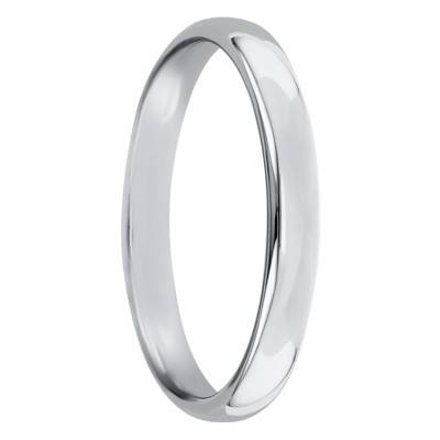 Alliance Jonc Parisien en Or Blanc 750, Largeur 3 mm - Ponce