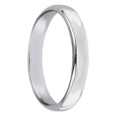 Alliance Jonc Parisien en Or Blanc 750, Largeur 3,50 mm - Ponce