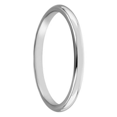 Alliance Demi-Jonc Allégée en Or Blanc 750, Largeur 1,5 mm - Ponce