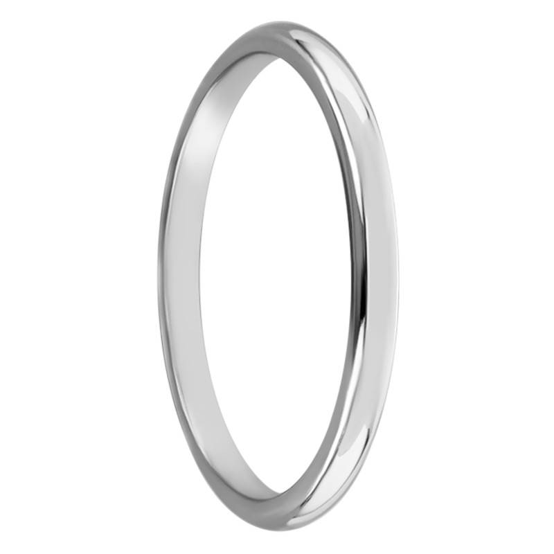 750 White Gold Lightweight Half-Round Wedding Ring, Width 1.5 mm - Ponce