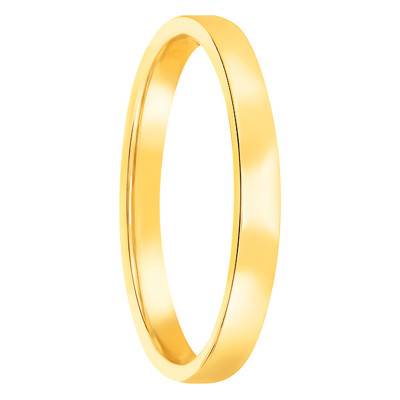 Alliance Demi-Jonc en Or Jaune 750, Largeur 2,50 mm - Ponce