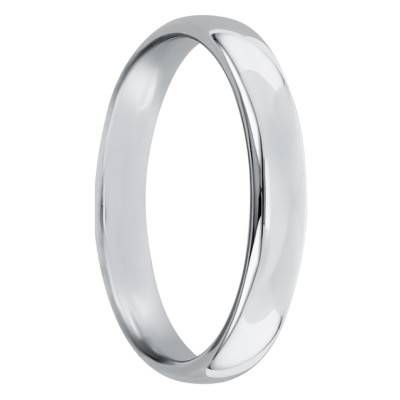 Alliance Jonc Parisien en Platine, Largeur 3,50 mm - Ponce