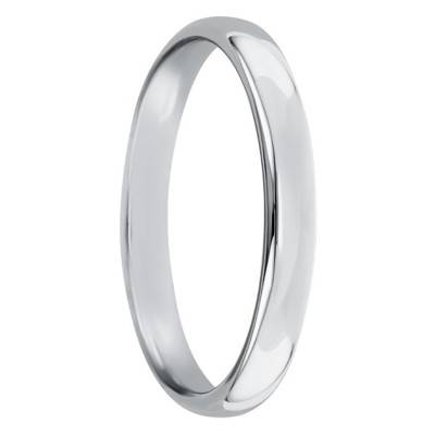 Alliance Jonc Parisien en Platine, Largeur 3 mm - Ponce