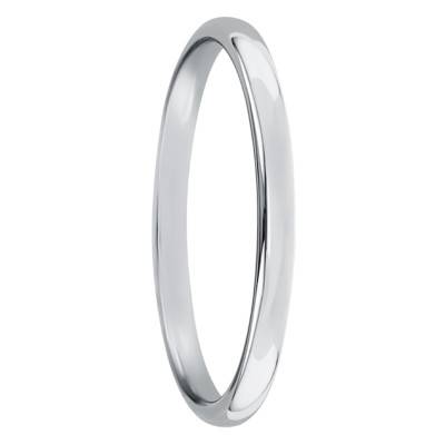 Alliance Jonc Parisien Confort Polie en Platine, Largeur 2 mm - Ponce