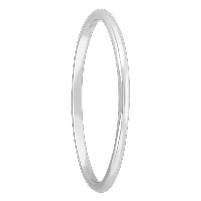 750 White Gold Comfort-Fit Round Plain Band Wedding Ring, Width 1 mm - Ponce