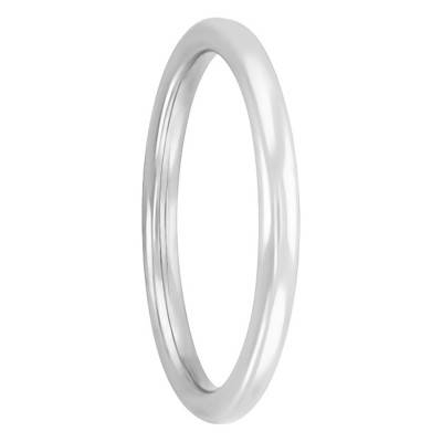 Alliance Jonc Rond en Or Blanc 750, Largeur 2 mm - Ponce