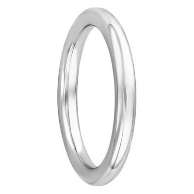 Alliance Demi-Jonc en Or Blanc 750, Largeur 2,5 mm - Ponce