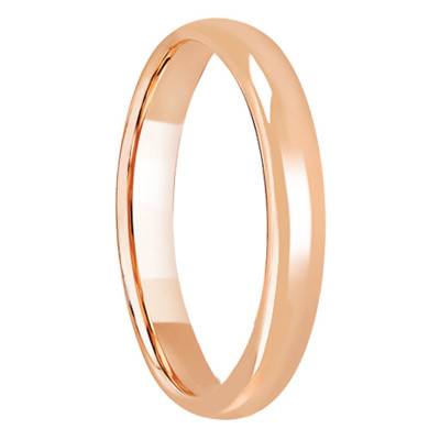 Alliance Jonc Parisien Prestige en Or Rose 750, Largeur 2,50 mm - Ponce