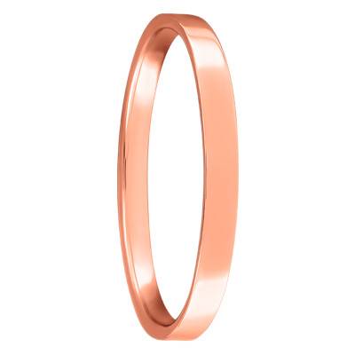 Alliance Ruban Allégée Helia en Or Rose 750, Largeur 1,5 mm - Ponce