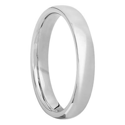 Alliance Jonc Parisien Prestige en Platine, Largeur 4 mm - Ponce