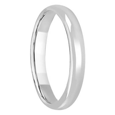 Alliance Jonc Parisien Prestige en Platine, Largeur 3,50 mm - Ponce
