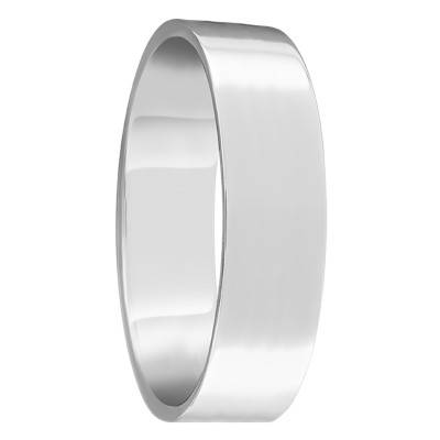 Platinum 950 Flat Ribbon Wedding Ring, 5 mm Width - Ponce