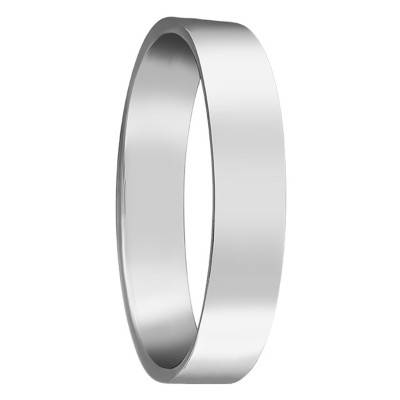Alliance Ruban Standard Mate en Or Blanc 750, Largeur 3,50 mm - Ponce
