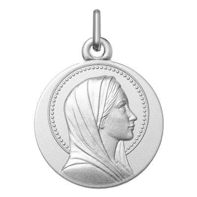 925 Silver Halo Virgin Mary Medal, 16 mm Diameter - Emanessence