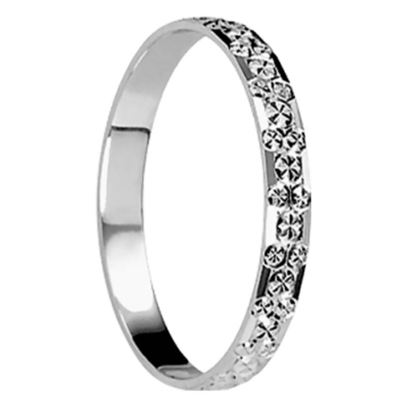 750/1000 White Gold Diamond-Cut Houblon Standard Wedding Ring, Width 2.50 mm - Ponce