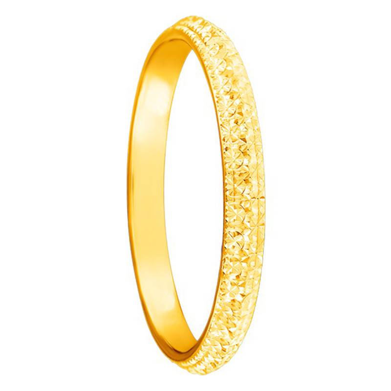 Diamanteka Semi-Domed Standard 750 Yellow Gold Wedding Ring, Width 3.50 mm - Ponce