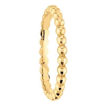 Elda Beaded Standard 750/1000 Yellow Gold Wedding Ring, Width 2.00 mm - Ponce
