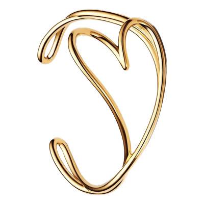 Gold Organic Heart Bangle Bracelet - Pandora