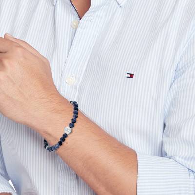 Steel & Sodalites Beads Bracelet, Length 18,50 cm - 2790608 - Tommy Hilfiger