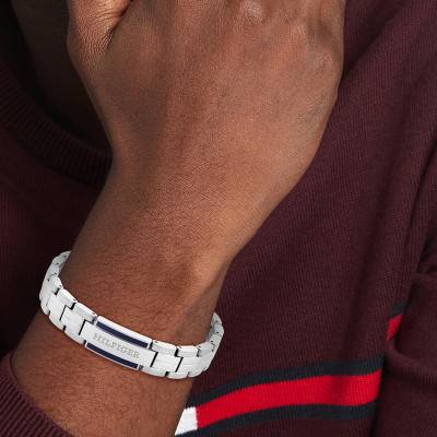 Silver Stainless Steel Parker Bracelet, Adjustable Length 19 cm - 2790600 - Tommy Hilfiger