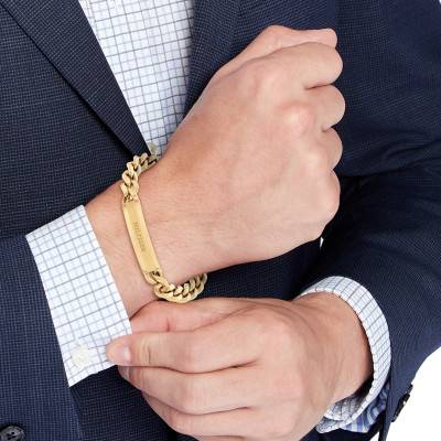 Gold-Tone Steel Clash Curb Chain Bracelet, 19 cm - 2790580 - Tommy Hilfiger