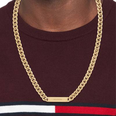 Clash Curb Chain Necklace in Gold-Plated Steel, Length 61 cm - 2790578 - Tommy Hilfiger