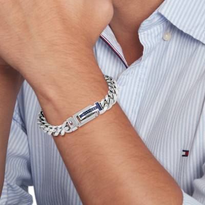 Steel Cuban Link Bracelet, Length 19 cm - 2790433 - Tommy Hilfiger