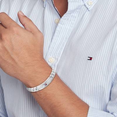 Nelson H-Link Textured Steel Bracelet, Length 19 cm - 2790419 - Tommy Hilfiger