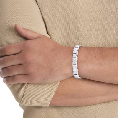 Stainless Steel Enhance H-Link Bracelet, Length 19.50 cm - 35100008 - Calvin Klein