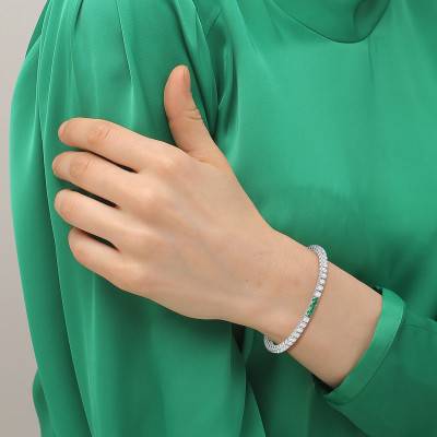 Bracelet Tennis Duchess Pierres Bicolores en Acier - 2040278 - Lacoste