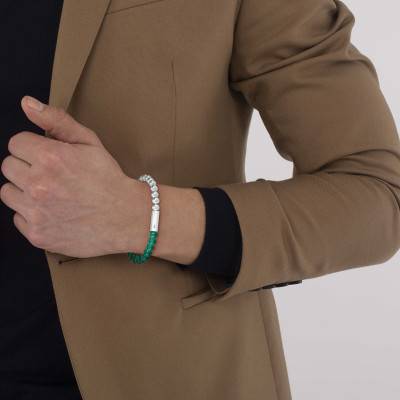 Stainless Steel Scottie Beads Bracelet, 18 cm Diameter - 2040245 - Lacoste