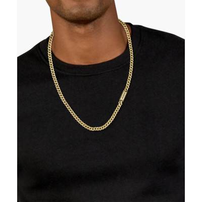 Collier District Maille Gourmette en Acier Doré - 2040209, Longueur 61 cm - Lacoste
