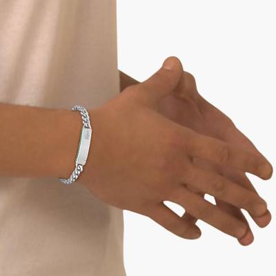 Bracelet Gourmette Baseline en Acier - 2040081S, Longueur 19 cm - Lacoste