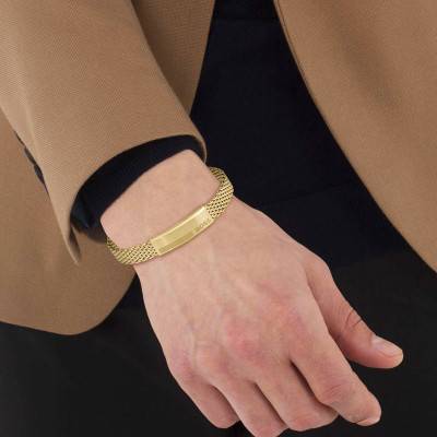Bracelet Alen en Acier Doré, Longueur 18 à 19,50 cm - 1580610 - Boss