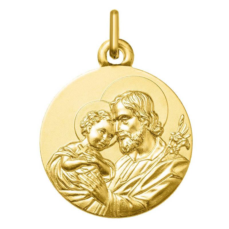 375 or 750 Yellow Gold Saint Joseph Medal, 18 mm Diameter - Argyor