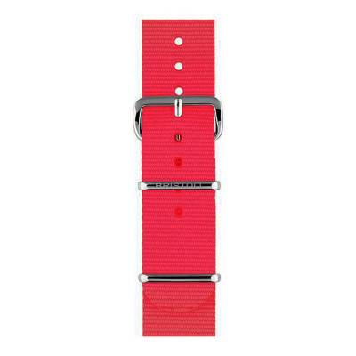 Bracelet Nato 18 mm Rose fluo, Longueur 230mm, Boucle silver - Briston