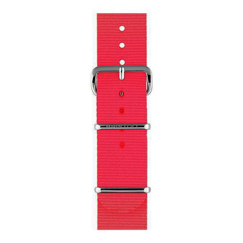 Neon Pink Silver Buckle NATO Strap 18 mm, 230mm - Briston - Briston