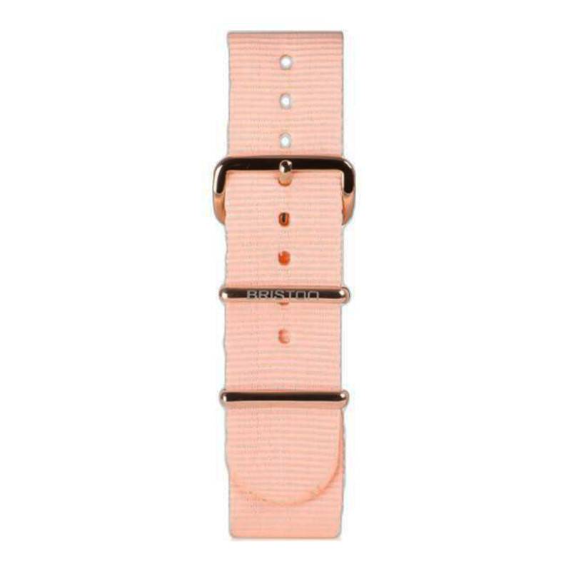 Dusty Rose 20 mm NATO Strap, Length 245 mm, Rose Gold PVD Buckle - Briston