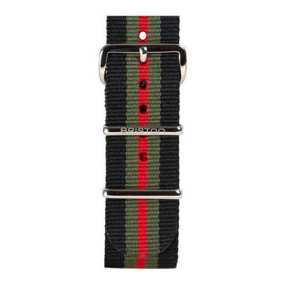 Bracelet Nato Noir/Kaki/Rouge 245 mm - Briston