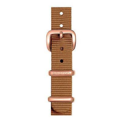 Bracelet Nato 12 mm Moutarde, Longueur 230 mm, Boucle PVD or rose - Briston