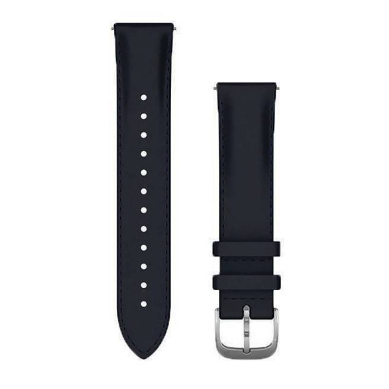 Navy Blue Embossed Leather Quick Release Watch Band Silver Buckle 010-12924-20 - Garmin