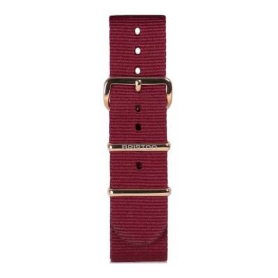 Bracelet Nato 20 mm Bordeaux, Longueur 245 mm, boucle PVD Or rose - Briston