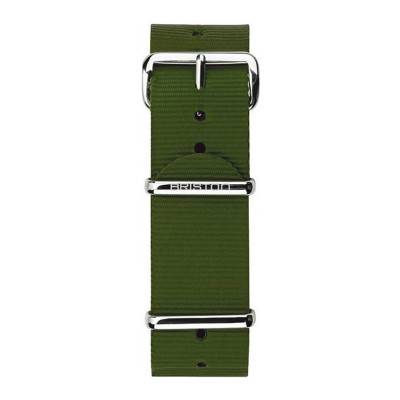 Military Green Nylon NATO Strap 20mm, Length 280mm, Steel Buckle - Briston