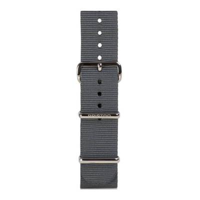 Bracelet Nato 20 mm Gris, Longueur 245 mm, boucle acier - Briston