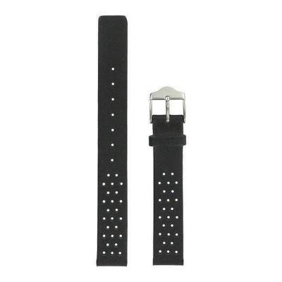 Black Perforated Leather Strap - 14mm - Lip