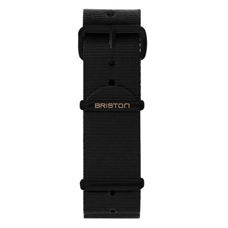 Black Nylon NATO Strap 20mm, Length 280mm, Black PVD Buckle - Briston