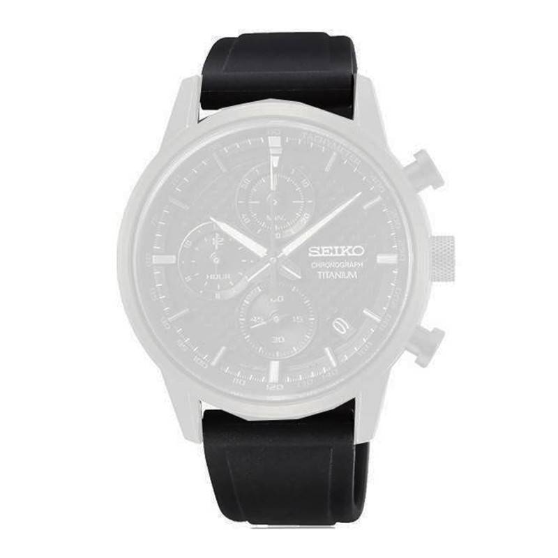 Black Silicone 20mm Watch Strap R03M011N0 - Seiko